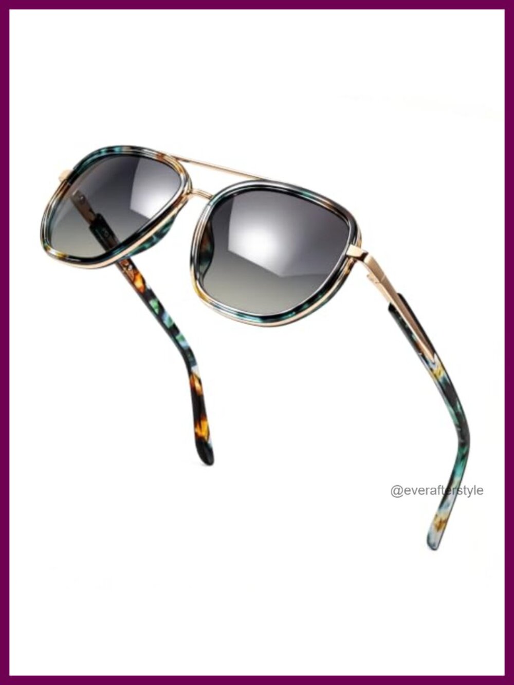 Polarized Aviator Square Sunglasses TR90 Frame UV400